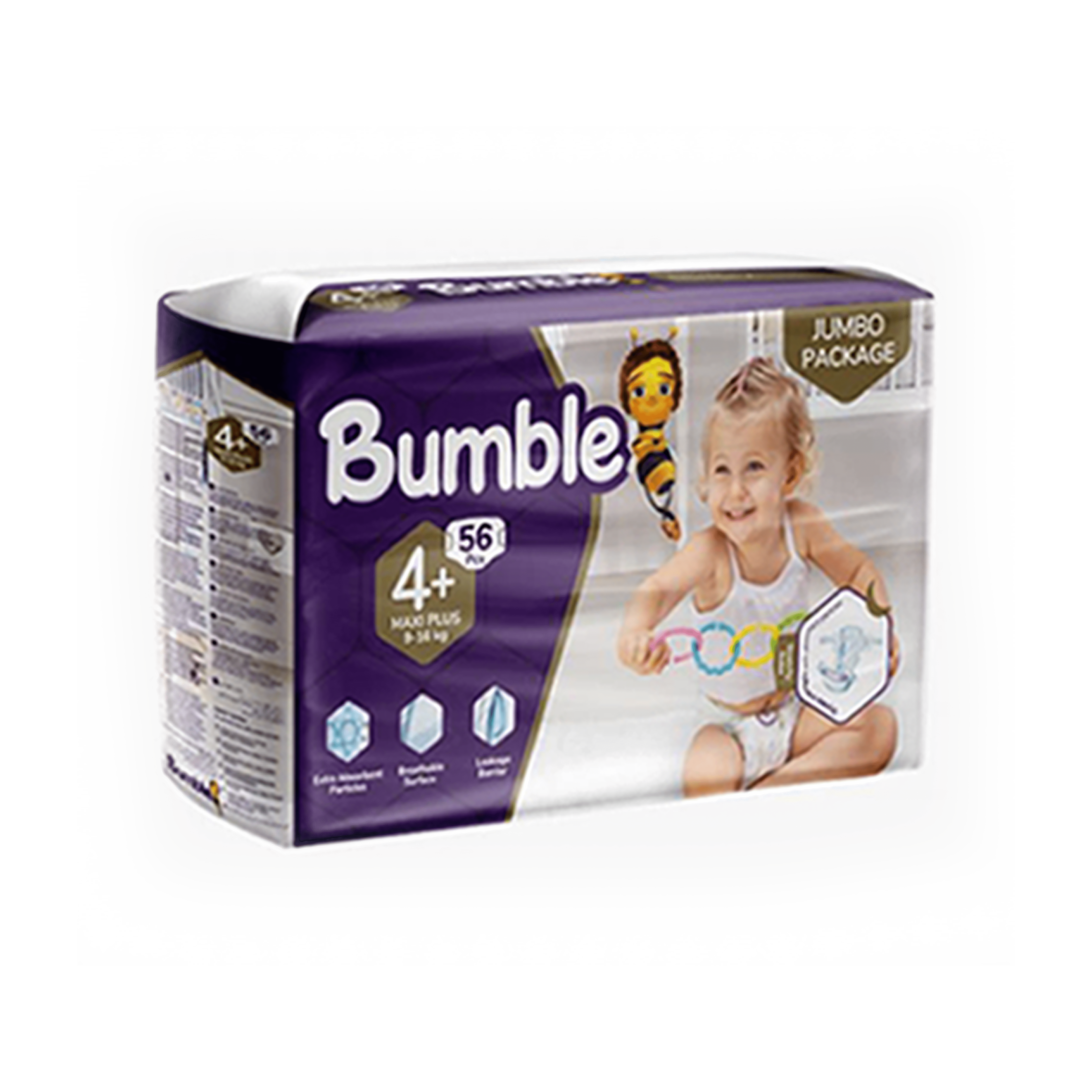 Bumble-Baby Diapers-Jumbo Pack - N4+ Maxi Plus