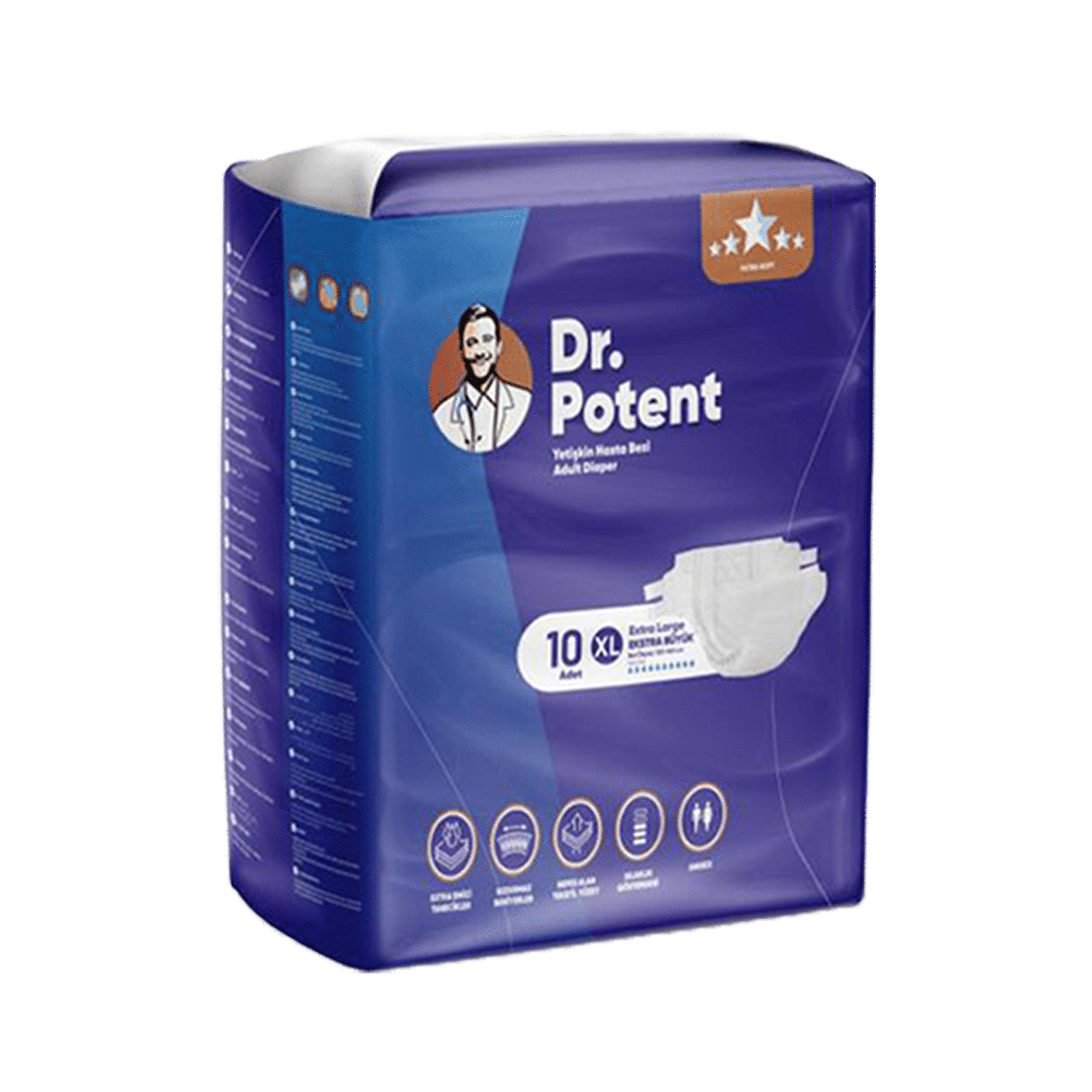 Dr.Potent-Adults Care-Adults Diapers - Extra large 10Pcs