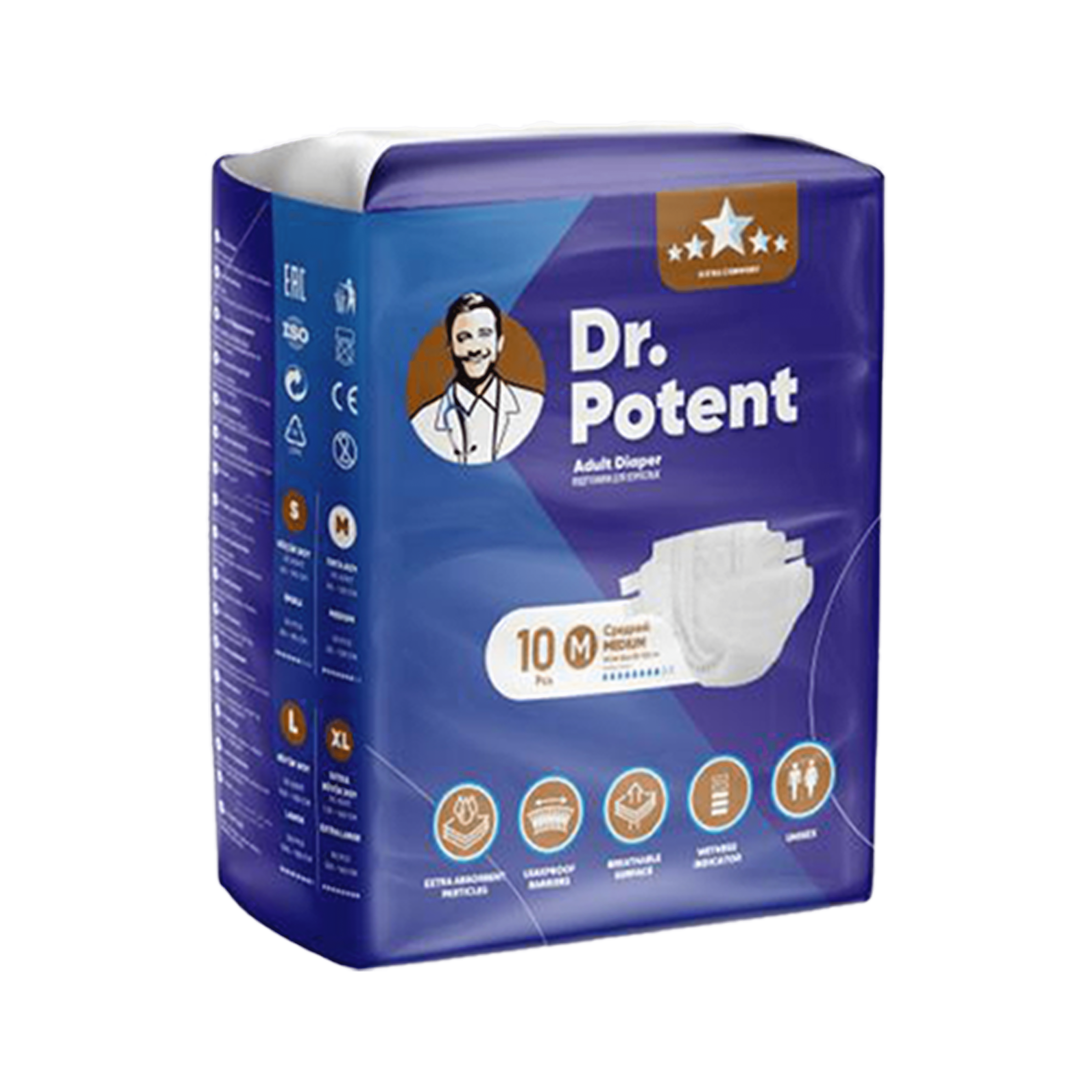 IVO GHANA - Adults Care: Adults Diapers - Medium 10Pcs